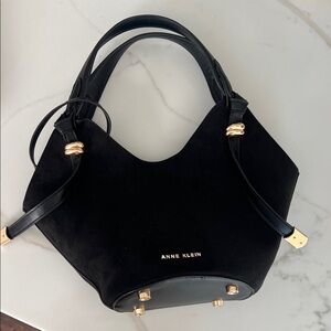 Anne Klein Black and Gold Shoulder Bag Purse